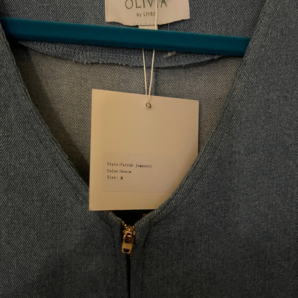 NWT Olivia by Liveo Denim Farrah Jumpsuit